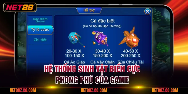 Hệ thống sinh vật biển cực phong phú của game