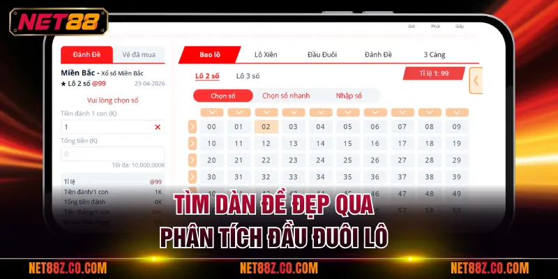 Tìm dàn đề đẹp qua phân tích đầu đuôi lô